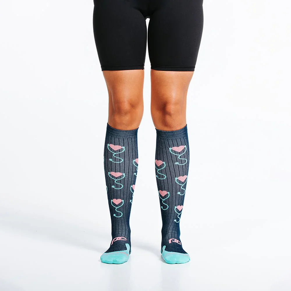 Stethoscope Hearts Compression Sock - Image 3
